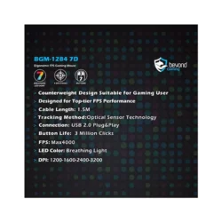 ماوس گیمینگ سیم دار بیاند مدل Beyond BGM-1284